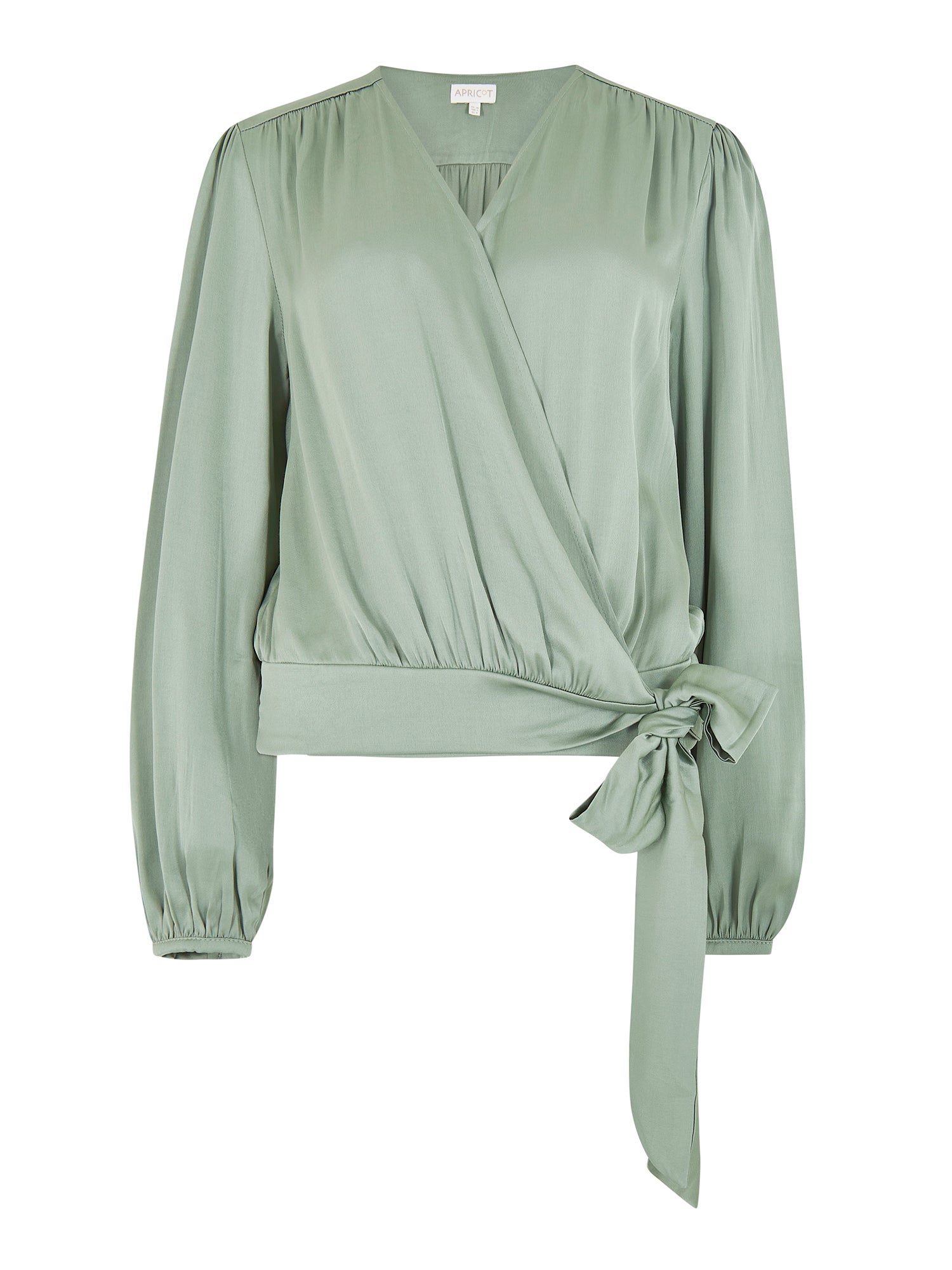 satin wrap blouse